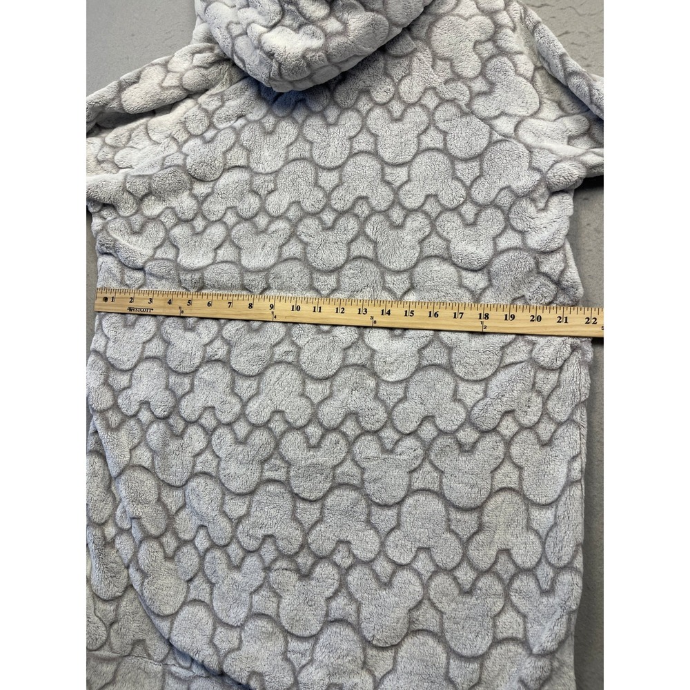 Disney Hoodie Faux Fur Grey Mickey Mouse Large Womens - Picture 6 of 8